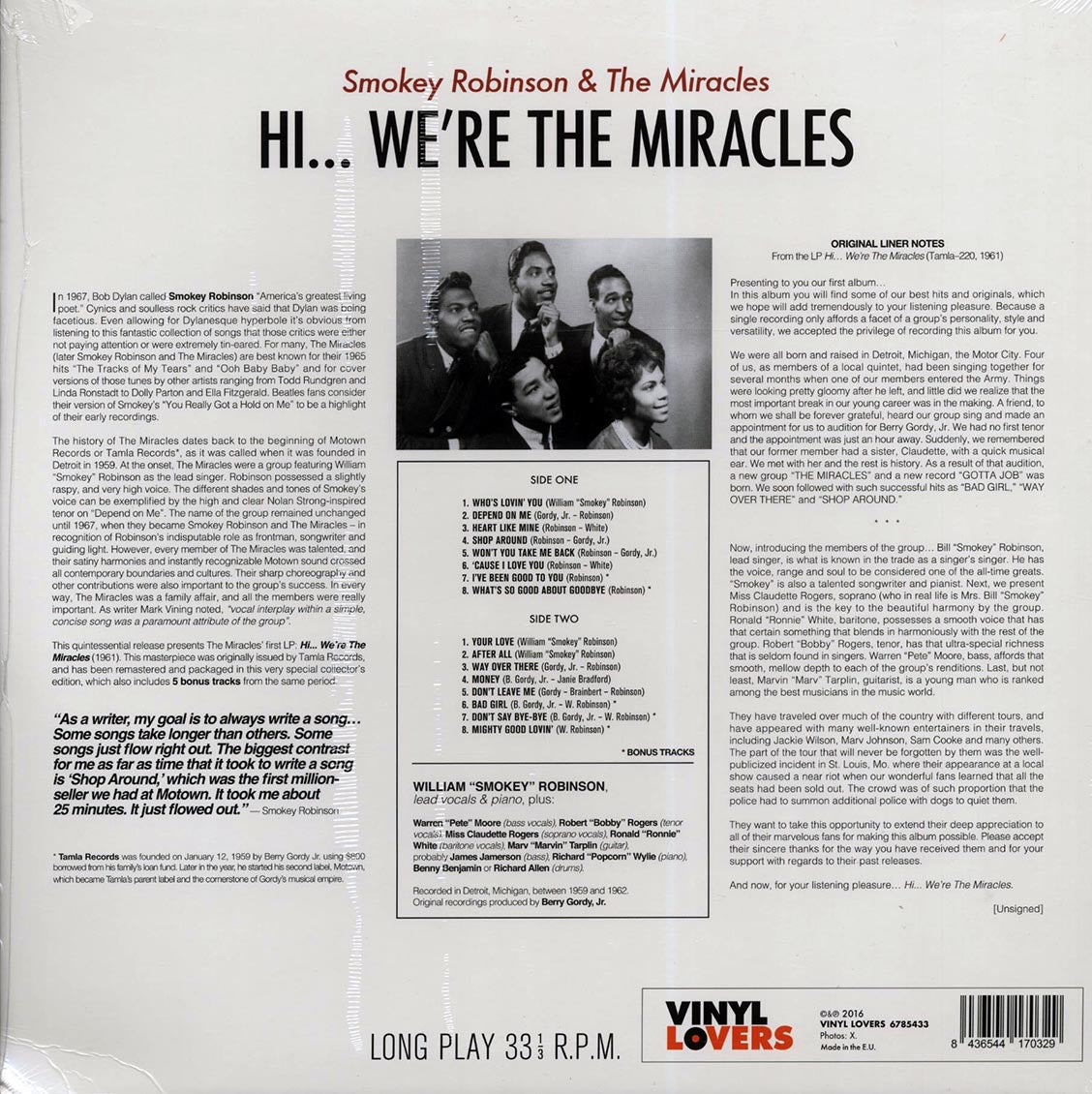 Smokey Robinson & The Miracles - Hi We're The Miracles