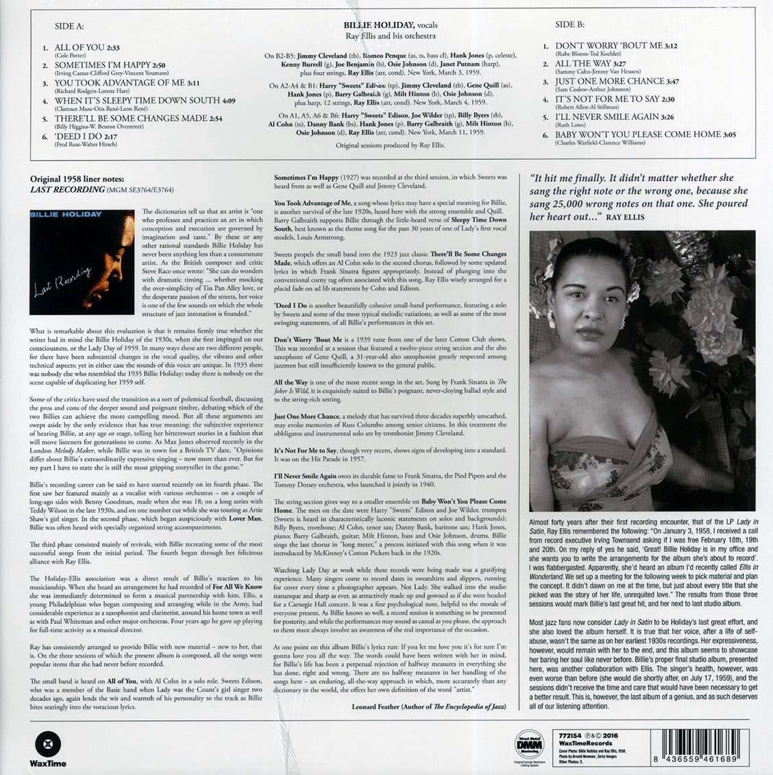 Billie Holiday, Ray Ellis & His Orchestra - Last Recording