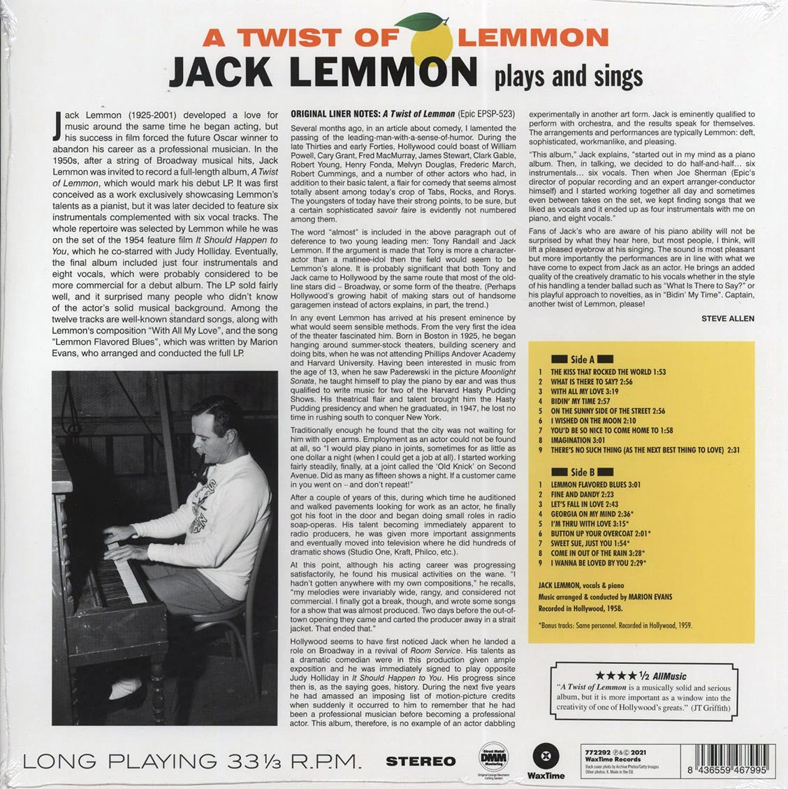 Jack Lemmon - A Twist Of Lemmon: Jack Lemmon Sings And Plays