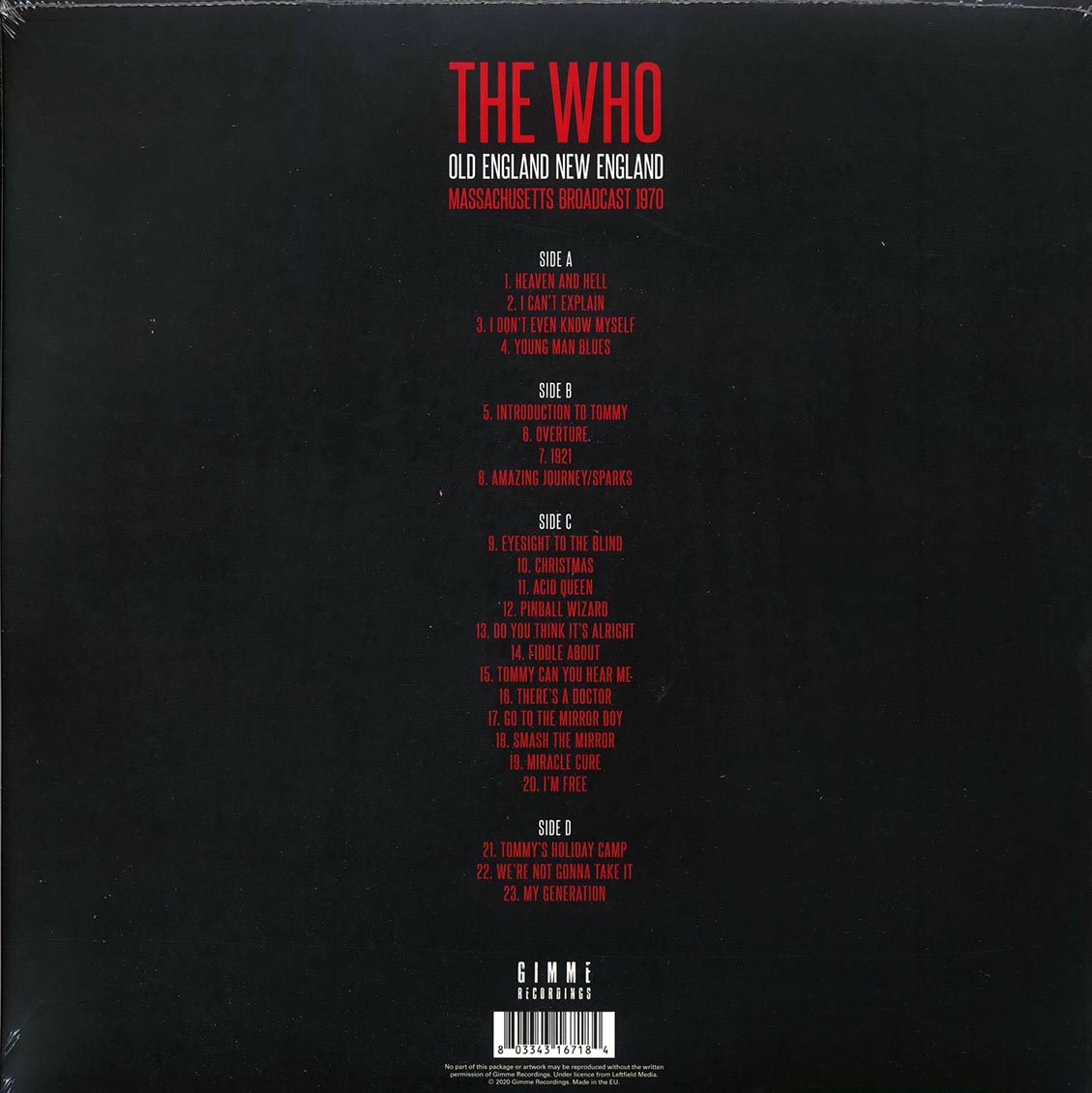The Who - Old England New England: Massachusettes Broadcast 1970