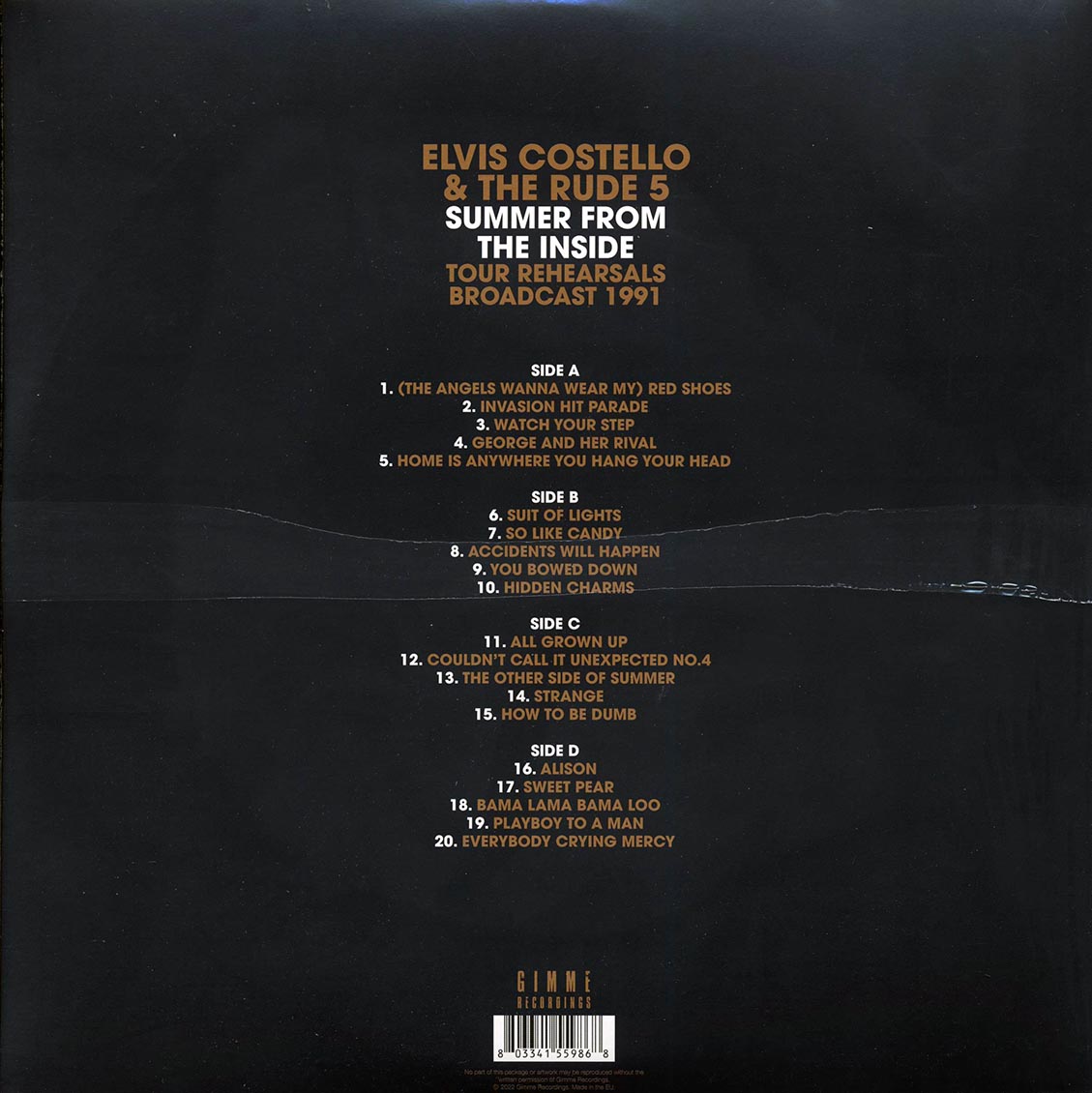Elvis Costello & The Rude 5 - Summer From The Inside: Arlington Theater, Santa Barbara, CA, 25th May 1991