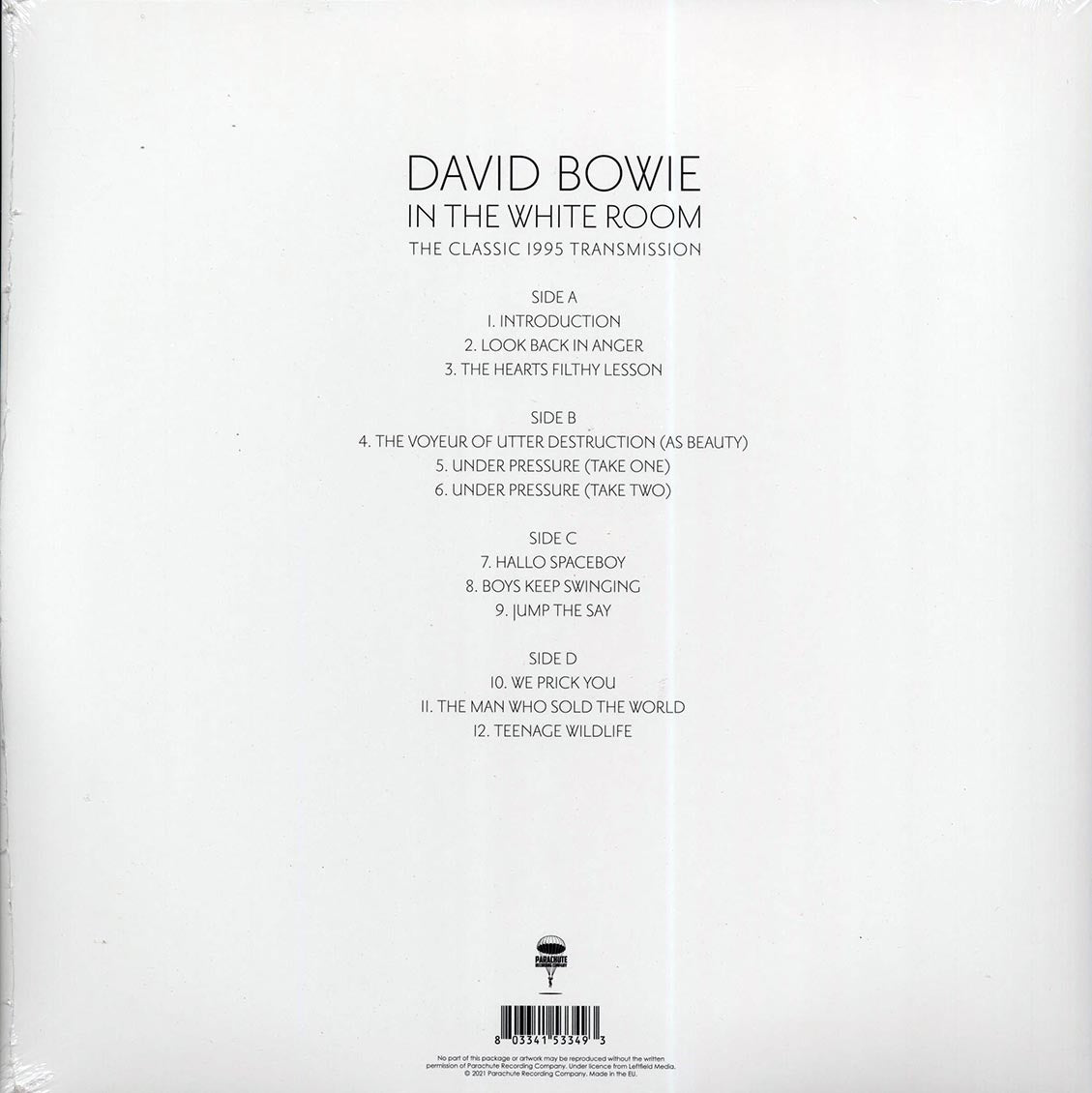David Bowie - In The White Room: The Classic 1995 Transmission, Westway Studios, London, 14th December 1995