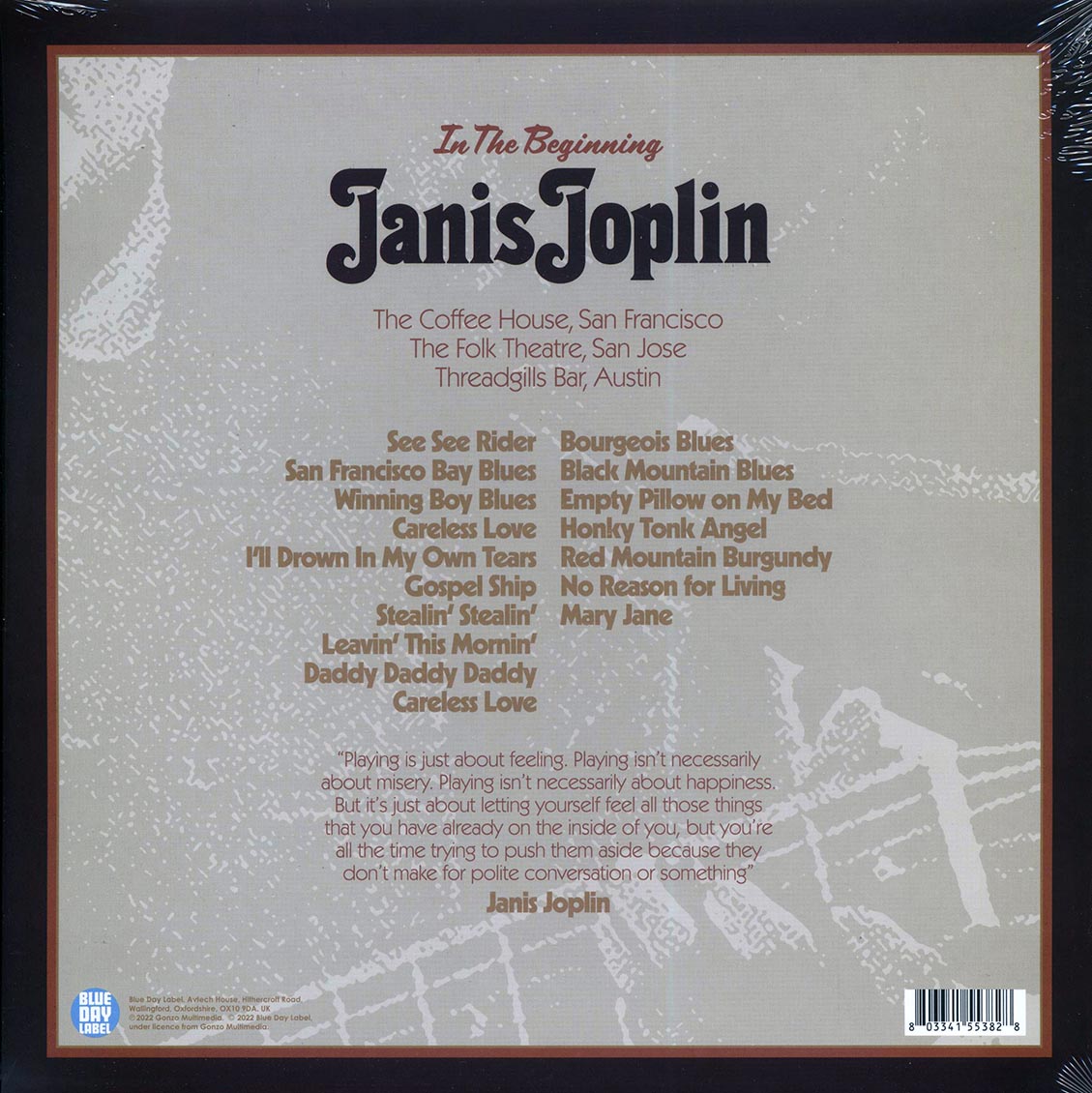 Janis Joplin - In The Beginning: Janis Joplin Live At The Coffee House, San Jose & Threadgills Bar, Austin