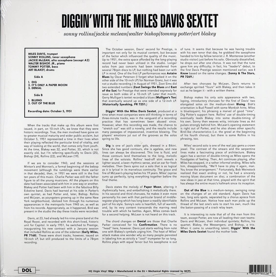 The Miles Davis Sextet - Diggin' With The Miles Davis Sextet