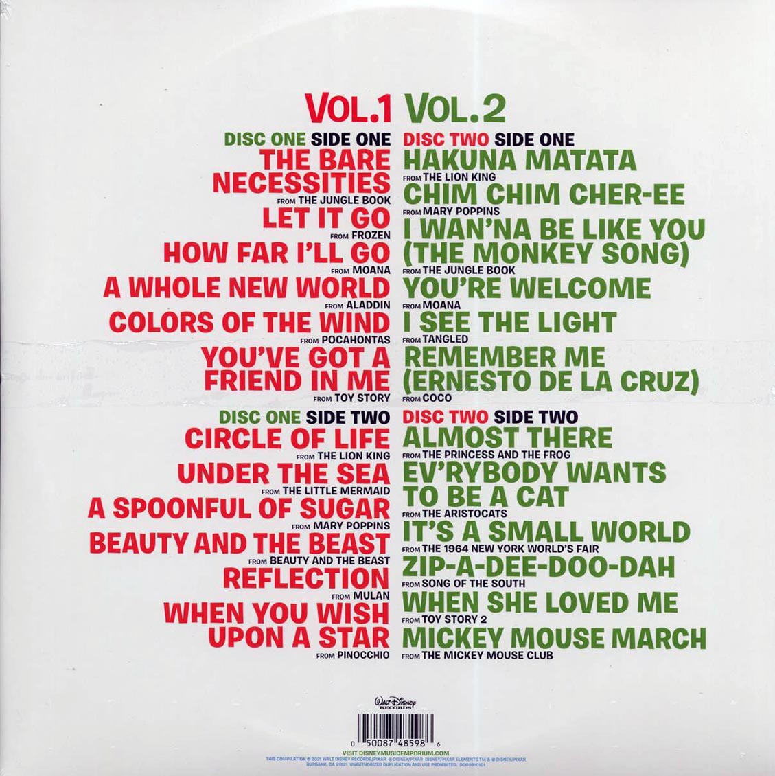 Jerry Goldsmith, Elton John, Randy Newman, Julie Andrews, Dick Van Dyke, Sarah McLachlan, Etc. - Disney Ultimate Hits Volumes 1 & 2
