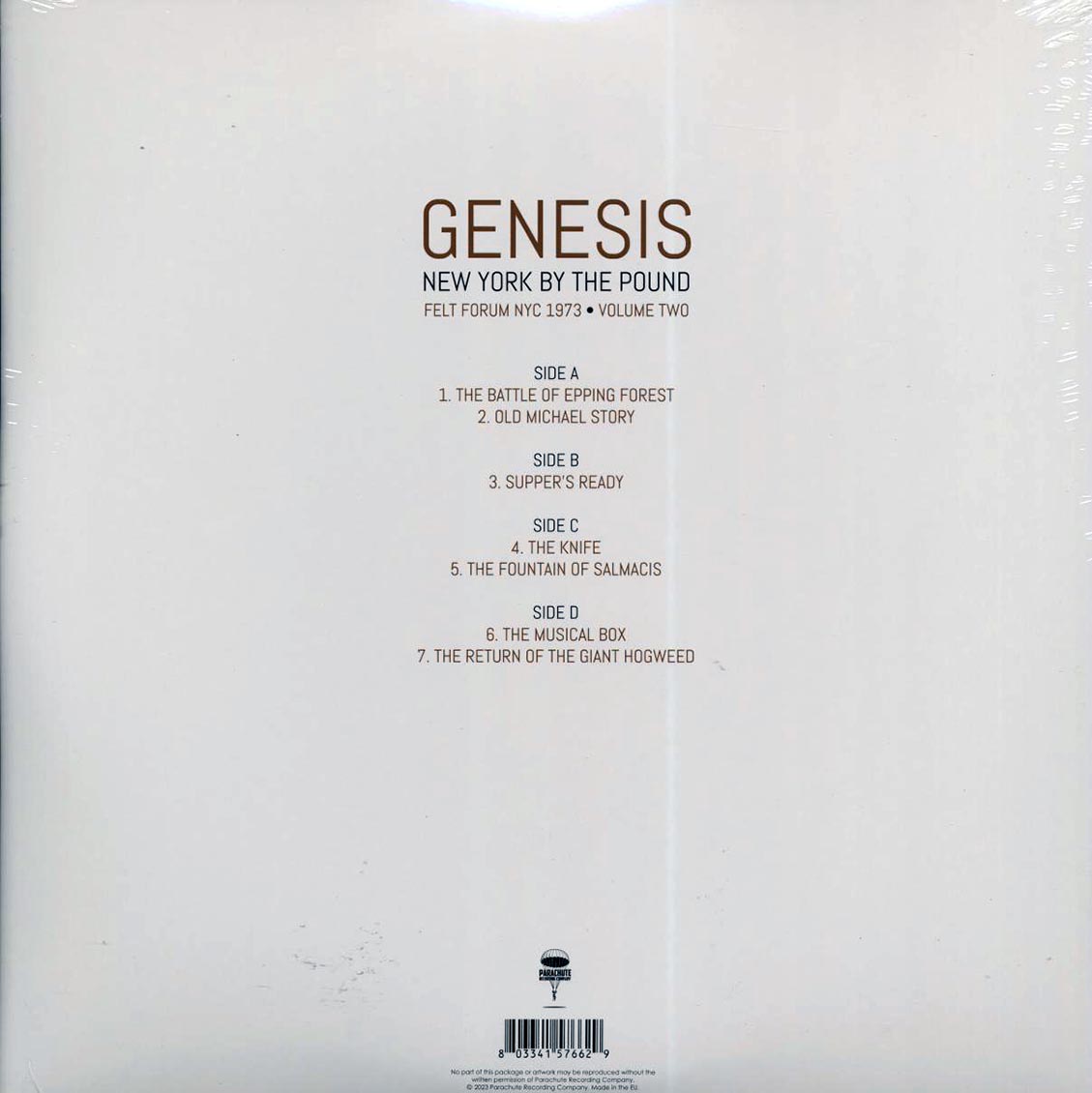 Genesis - New York By The Pound Volume 2: Felt Forum NYC 1973