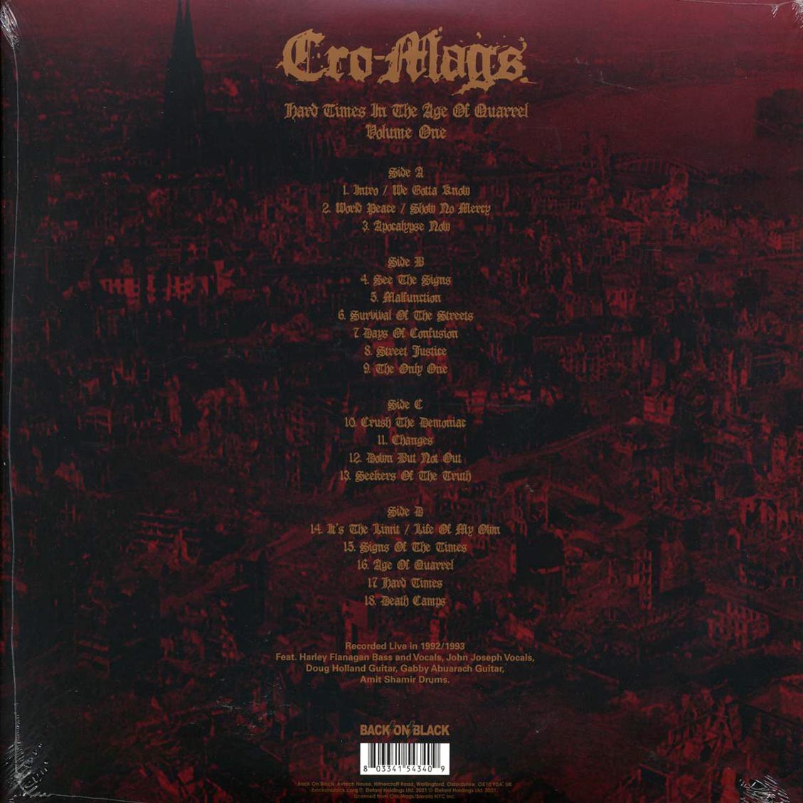 Cro-Mags - Hard Times In The Age Of Quarrel Volume 1