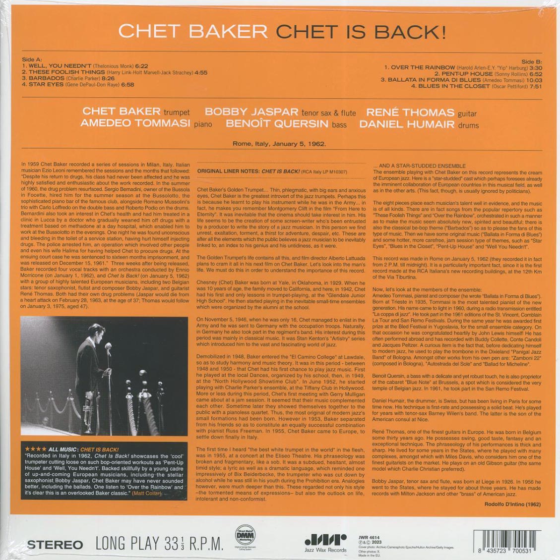 Chet Baker - Chet is Back!