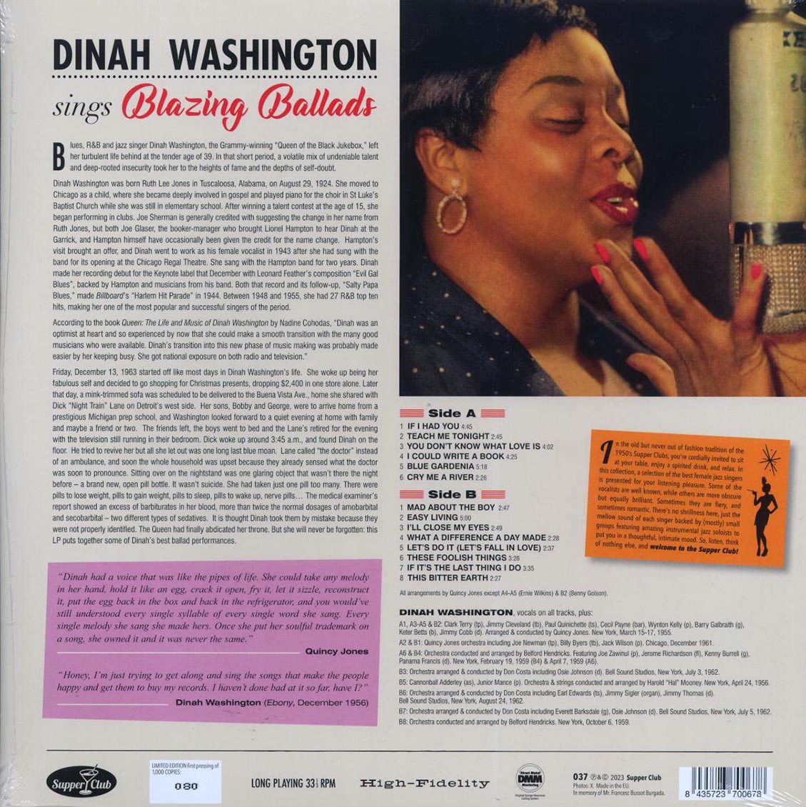 Dinah Washington - Sings Blazing Ballads