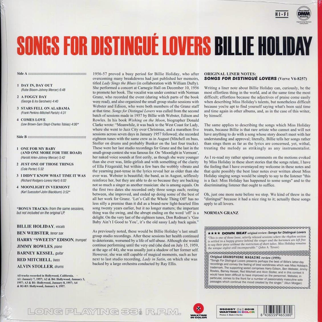 Billie Holiday - Songs For Distingué Lovers