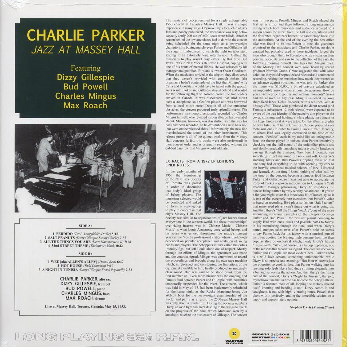 Charlie Parker, Dizzy Gillespie, Bud Powell, Charles Mingus, Max Roach - Jazz At Massey Hall