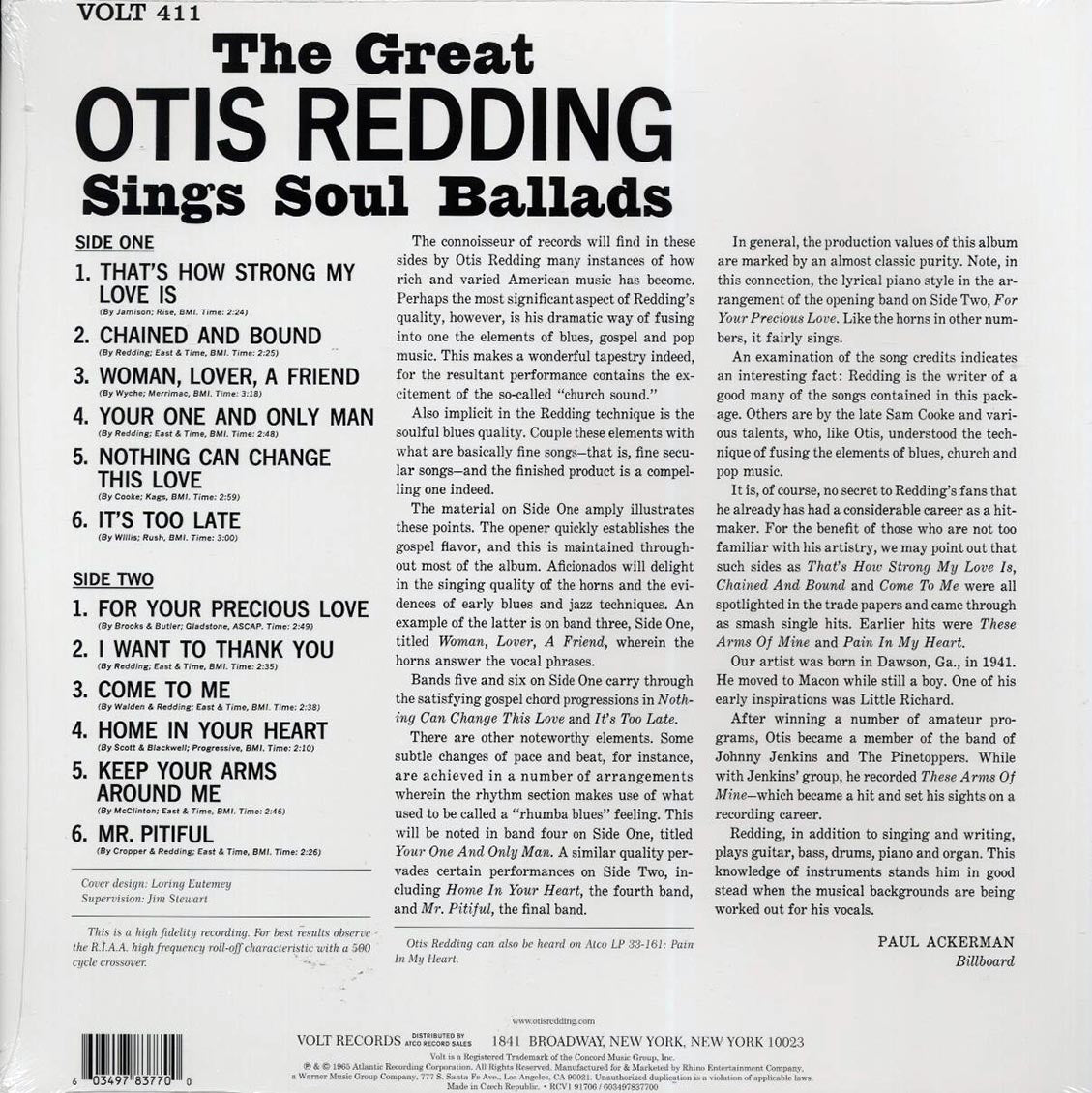 Otis Redding - The Great Otis Redding Sings Soul Ballads