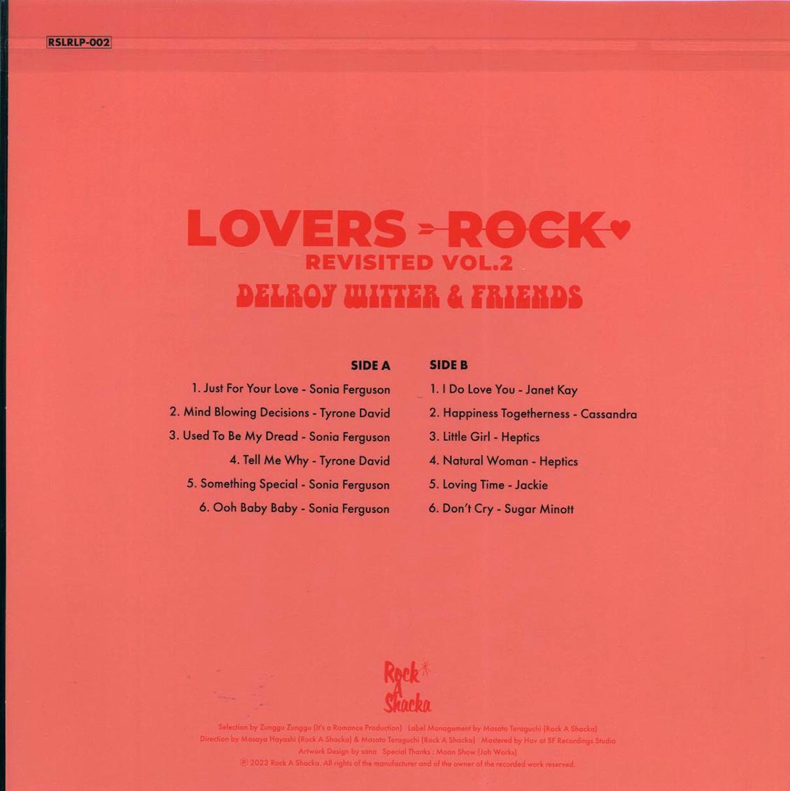 Sugar Minott, Janet Kay, Heptics, Sonia Ferrguson, Tyrone David, Etc. - Delroy Witter & Friends Lovers Rock Revisited Volume 2: Sound Of Success