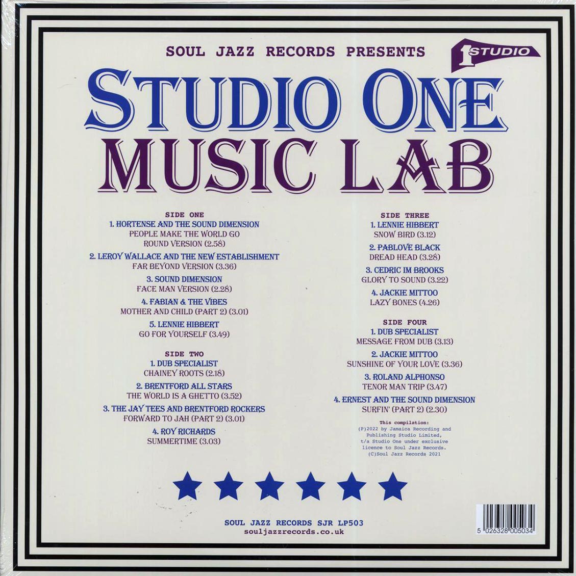 Sound Dimension, Jackie Mittoo, Lennie Hibbert, Cedric Brooks, Etc. - Studio One Music Lab