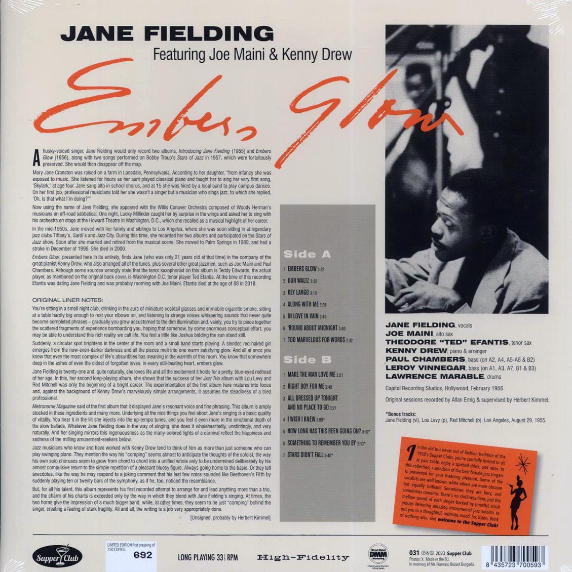 Jane Fielding, The Kenny Drew Quintet - Embers Glow