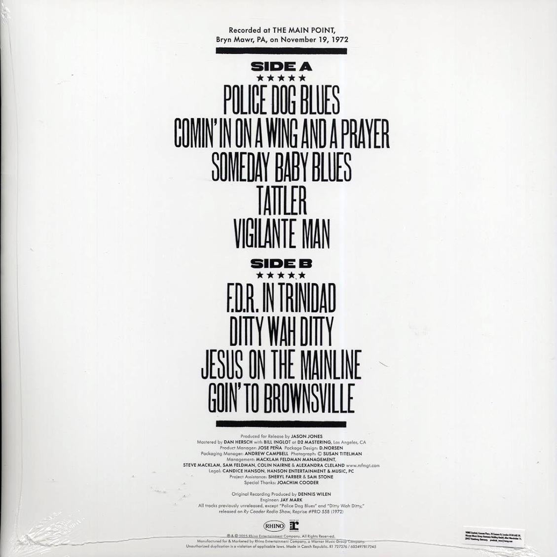 Ry Cooder - Live At The Main Point 1972