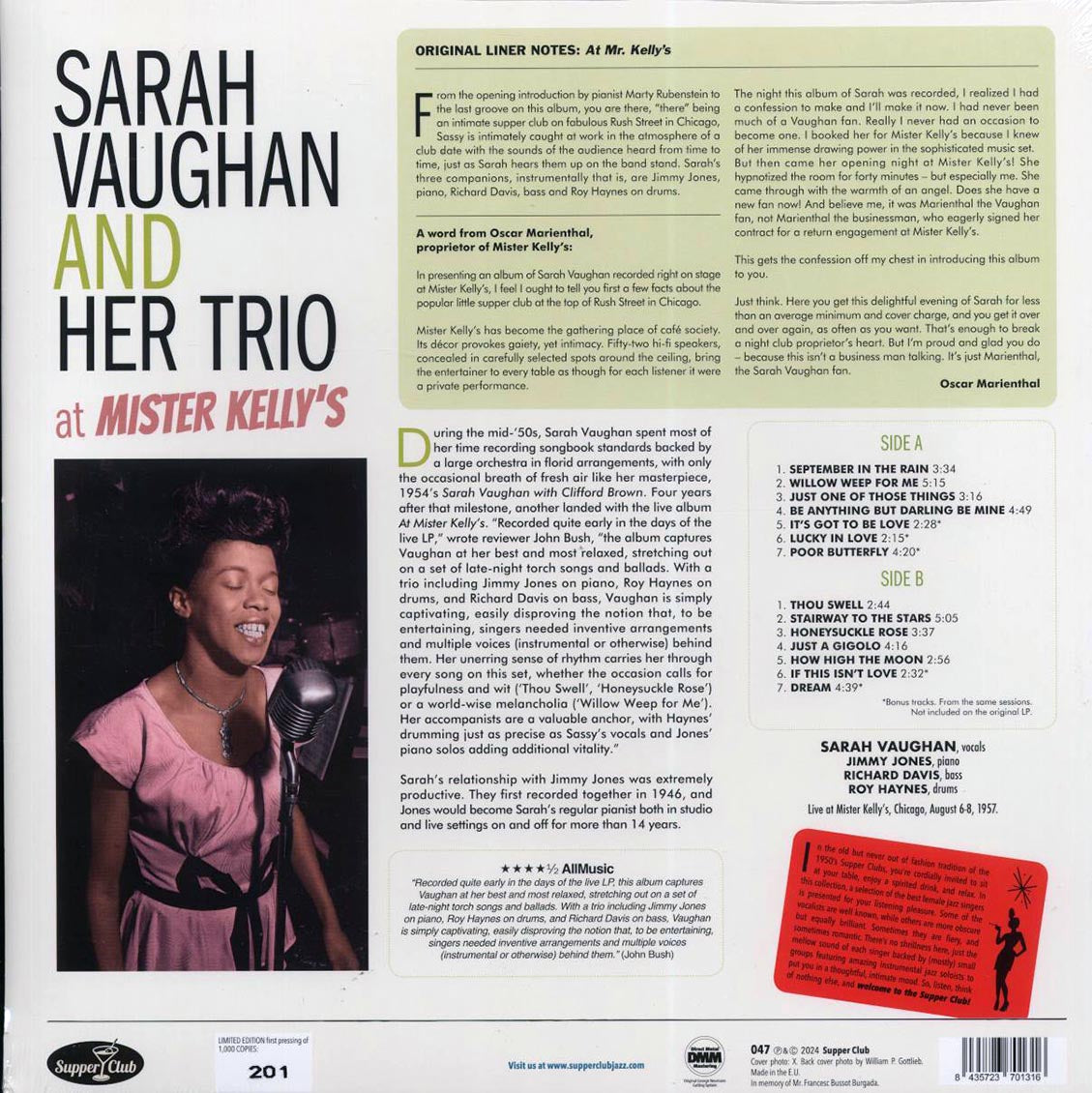Sarah Vaughan & Her Trio - At Mister Kelly's