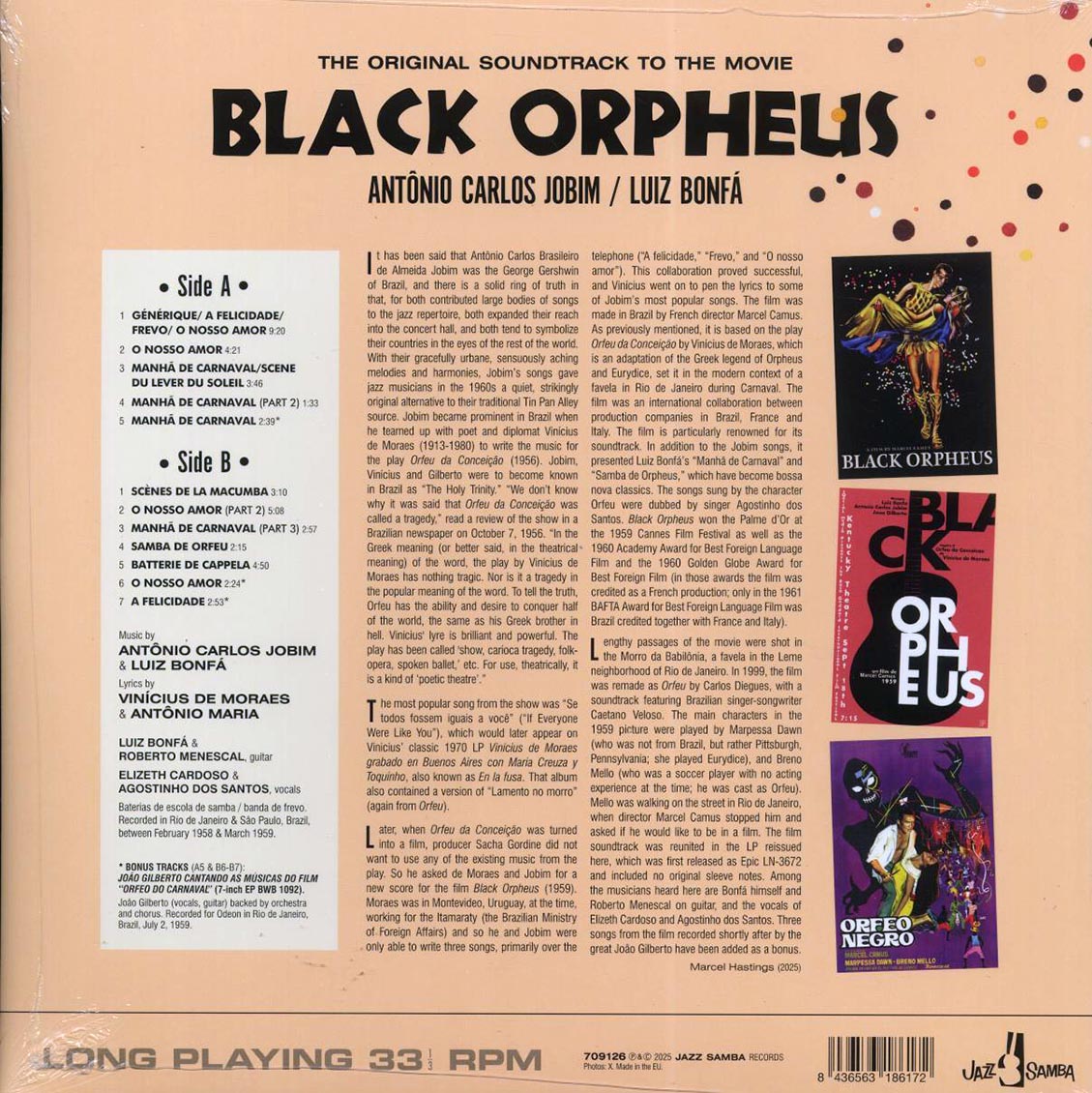 Antonio Carlos Jobim, Luiz Bonfa - The Original Soundtrack To The Marcel Camus Movie Black Orpheus