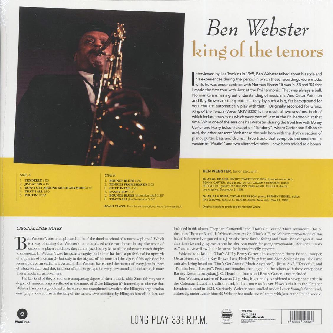 Ben Webster - King Of The Tenors