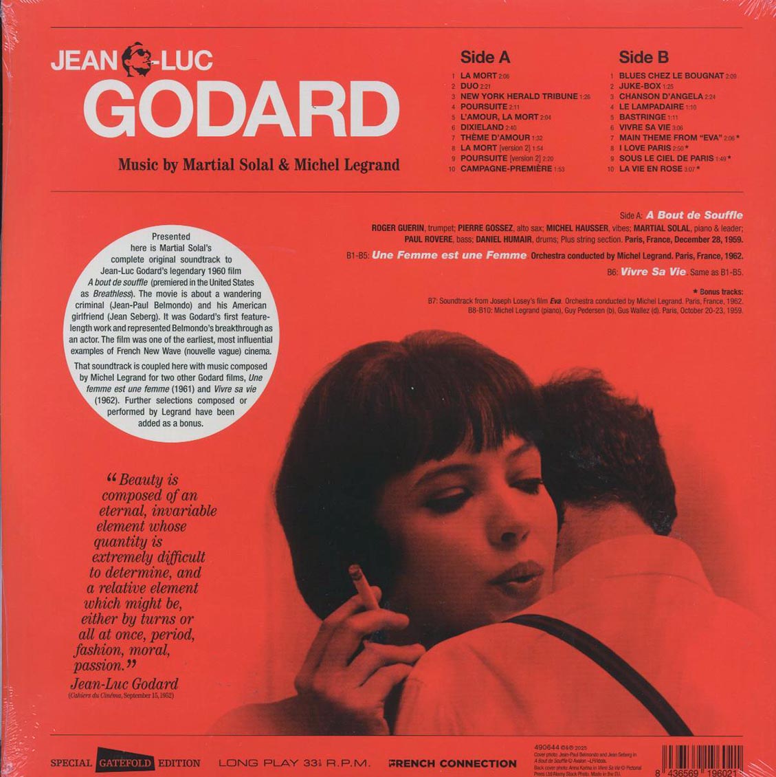 Jean-Luc Godard - Soundtrack Music From: A Bout De Souffle, Une Femme Est Une Femme, Vivre Sa Vie