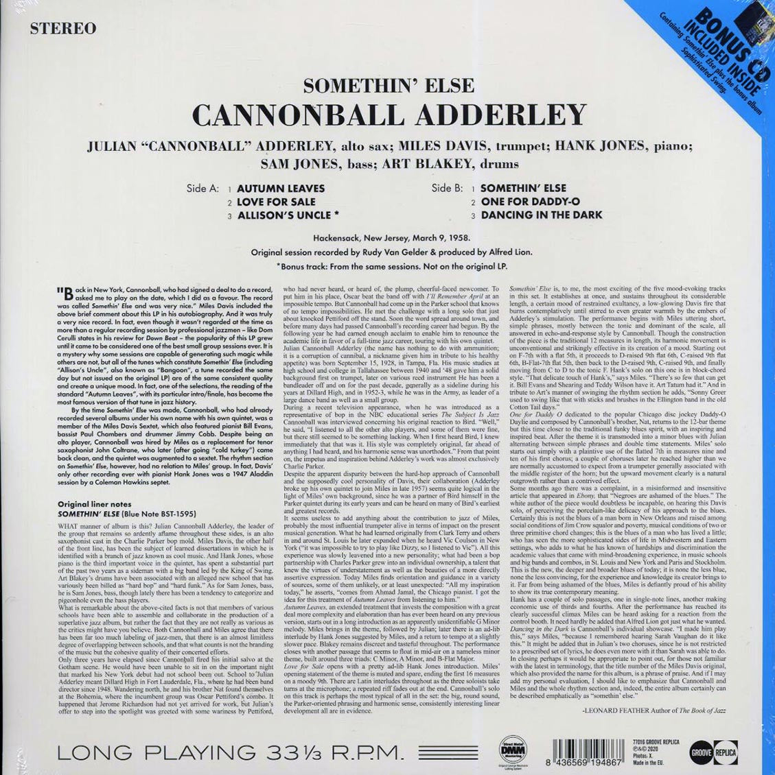 Cannonball Adderley - Somethin' Else