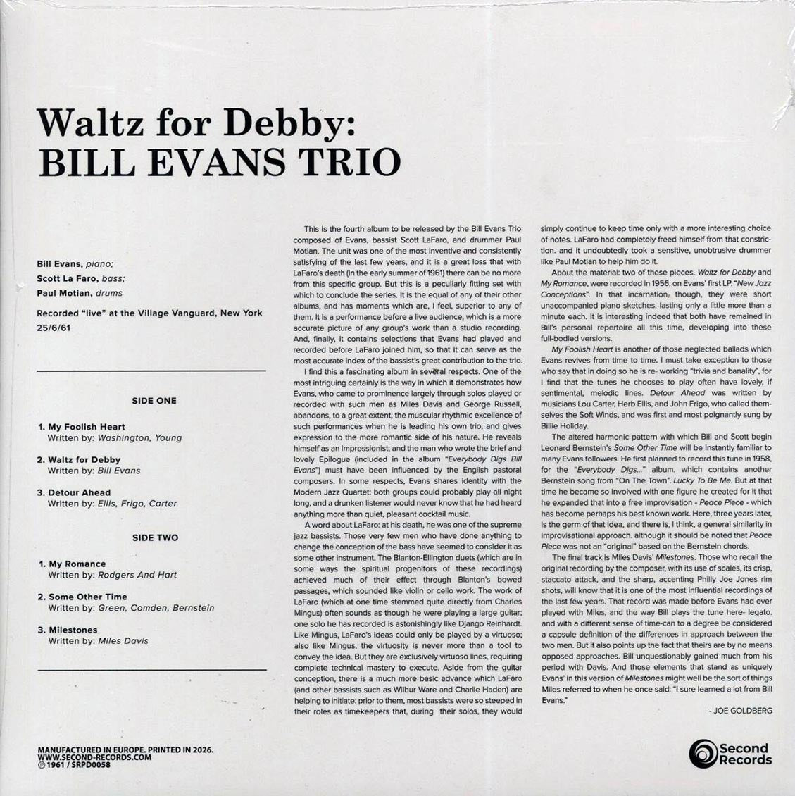 Bill Evans Trio - Waltz for Debby