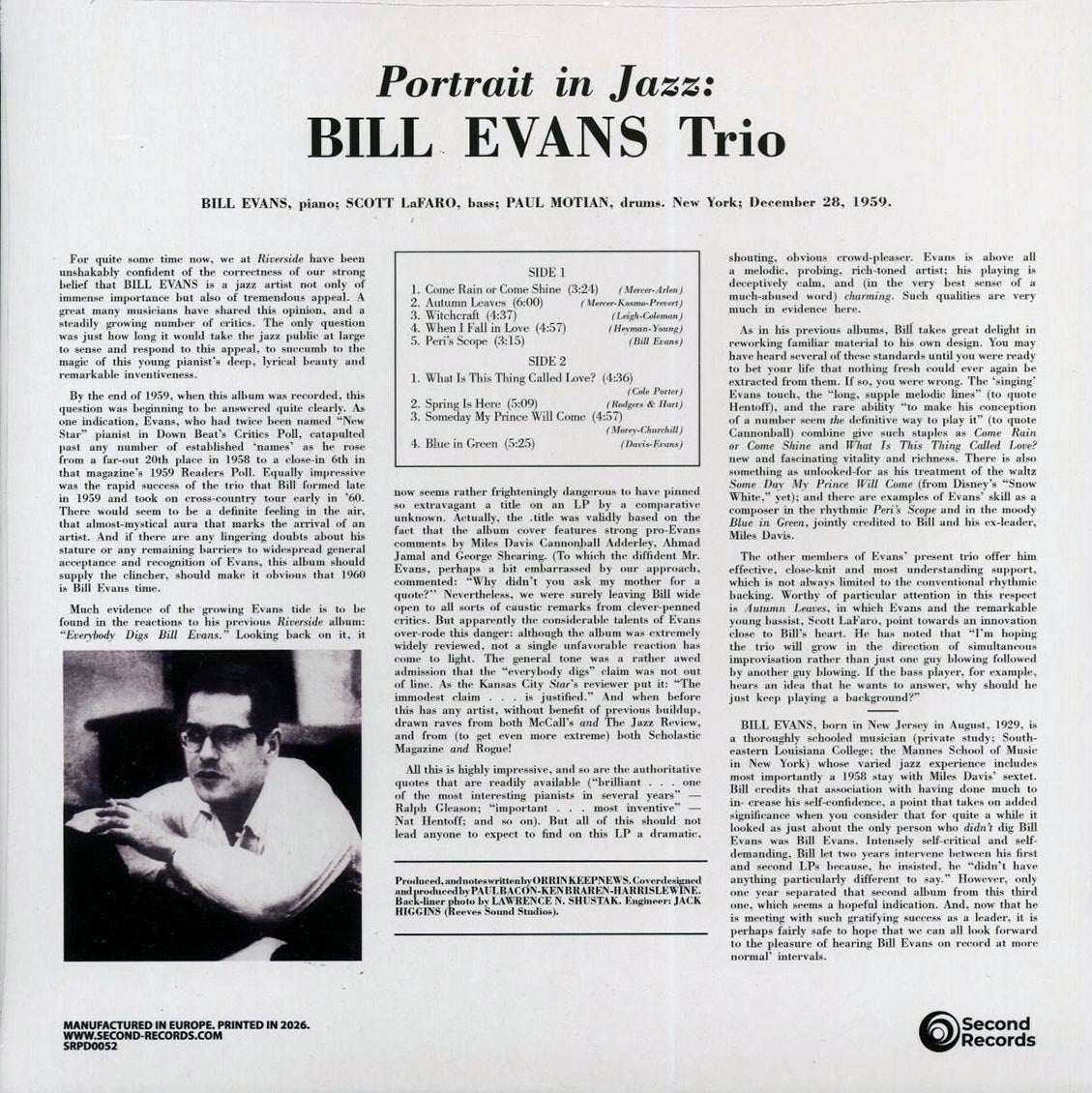 Bill Evans Trio - Portrait In Jazz