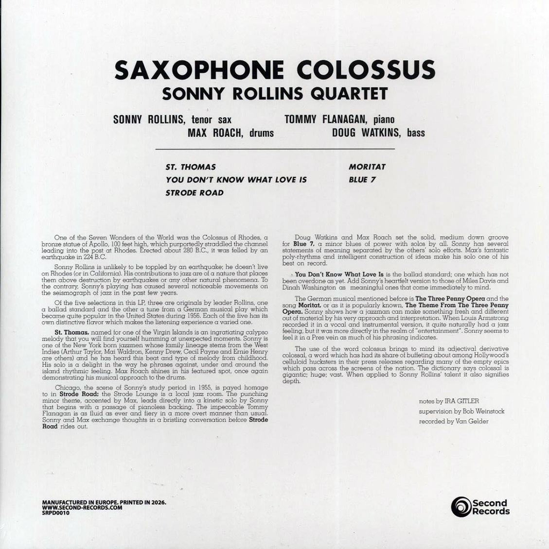 Sonny Rollins - Saxophone Colossus