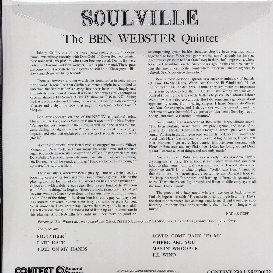 Ben Webster Quintet - Soulville