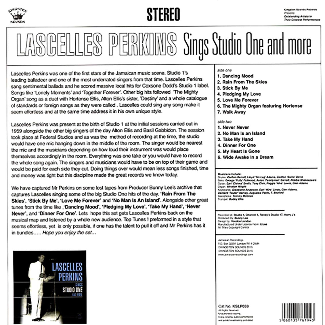 Lascelles Perkins - Sings Studio One And More