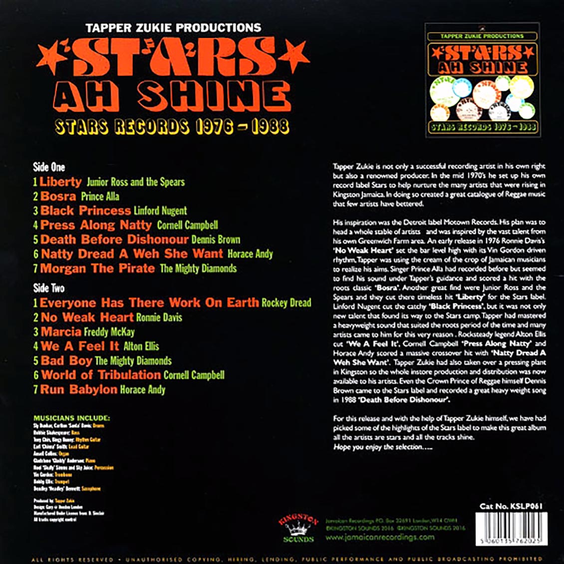 Prince Alla, Horace Andy, Frankie Jones, Jr. Ross & The Spears, Etc. - Stars Ah Shine: Stars Records 1976-1988