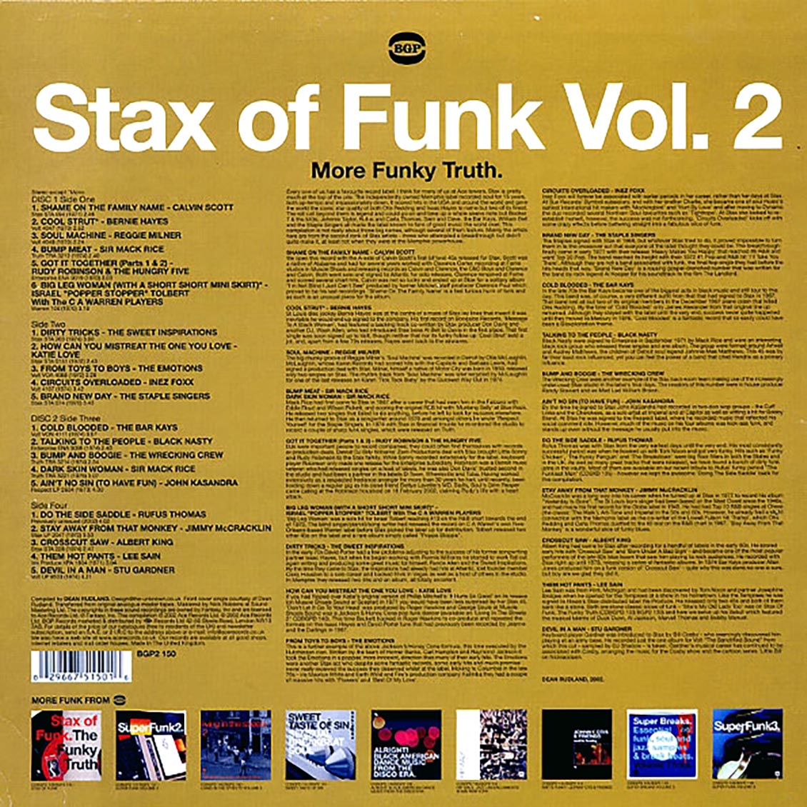 Rufus Thomas, The Bar-Keys, Calvin Scott, Bernie Hayes, Etc. - Stax Of Funk Volume 2: More Funky Truth