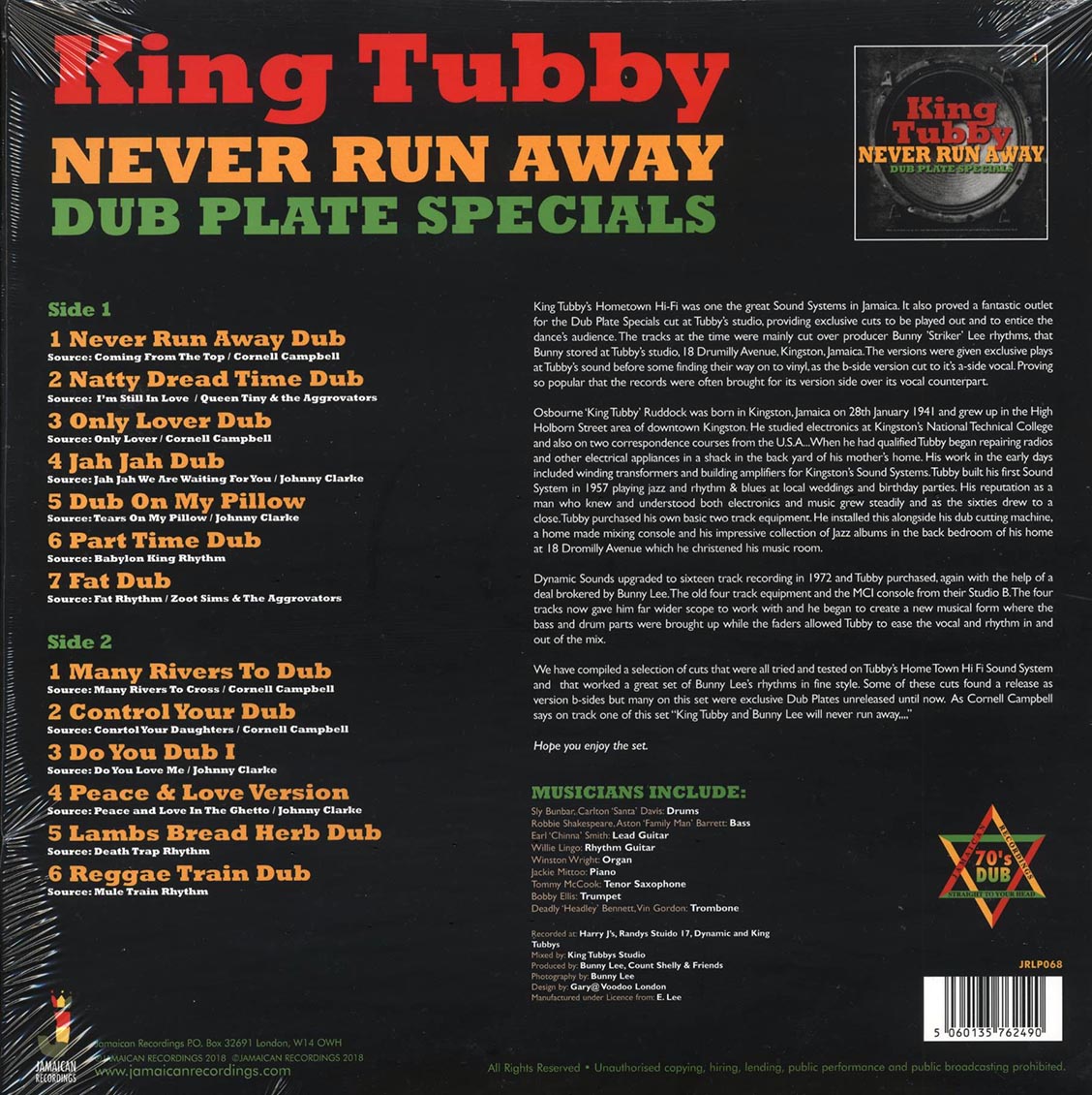 King Tubby - Never Run Away: Dub Plate Specials