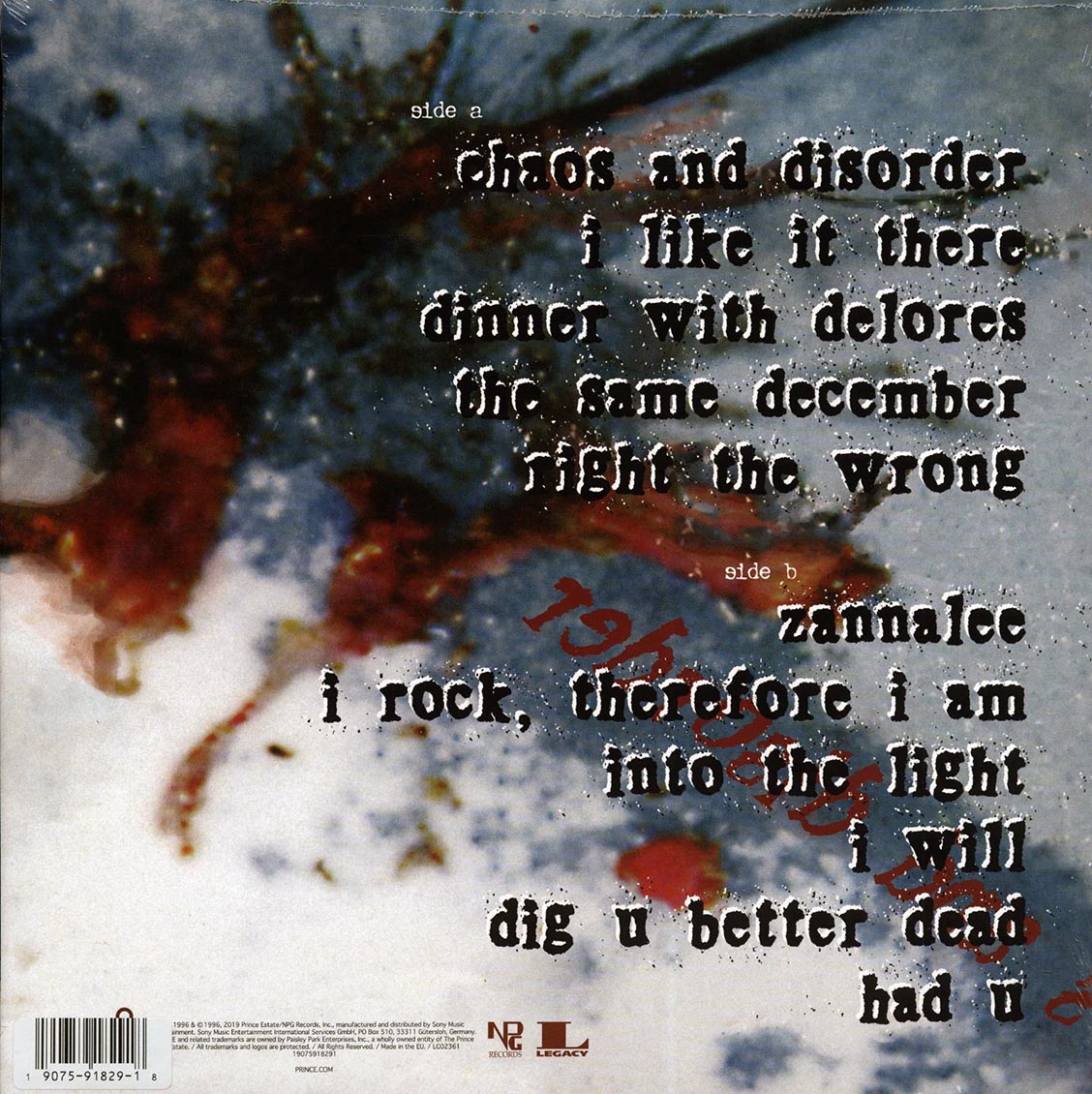 Prince - Chaos And Disorder