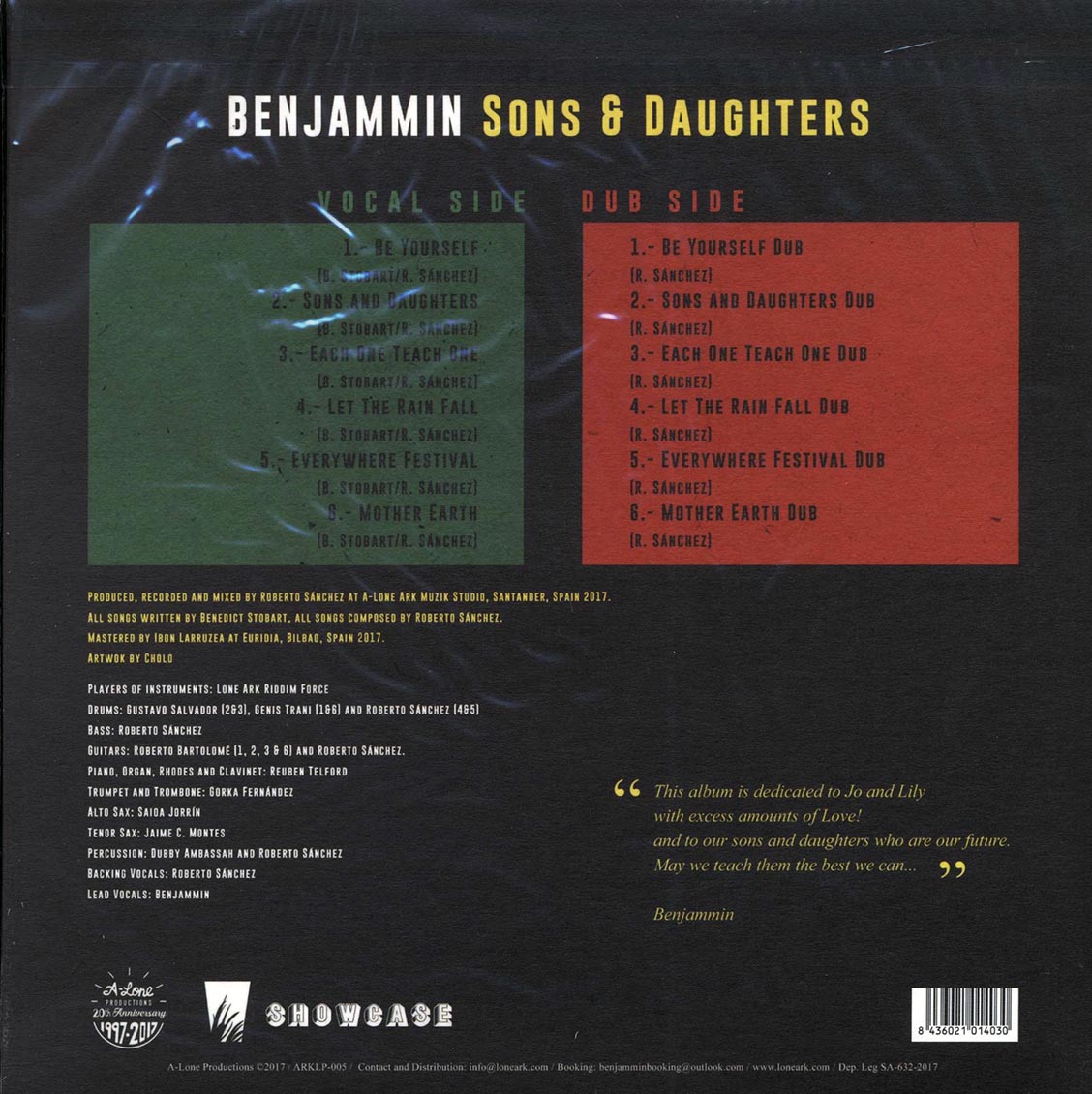 Benjammin - Sons & Daughters Showcase: Vocals & Dubs