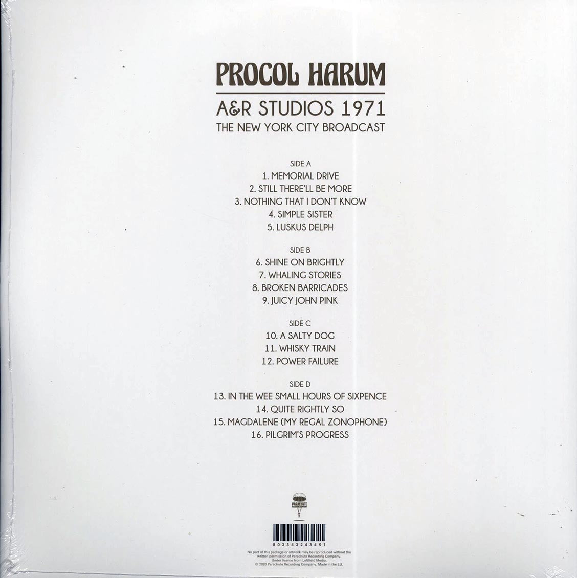 Procol Harum - A&R Studios 1971: The New York City Broadcast
