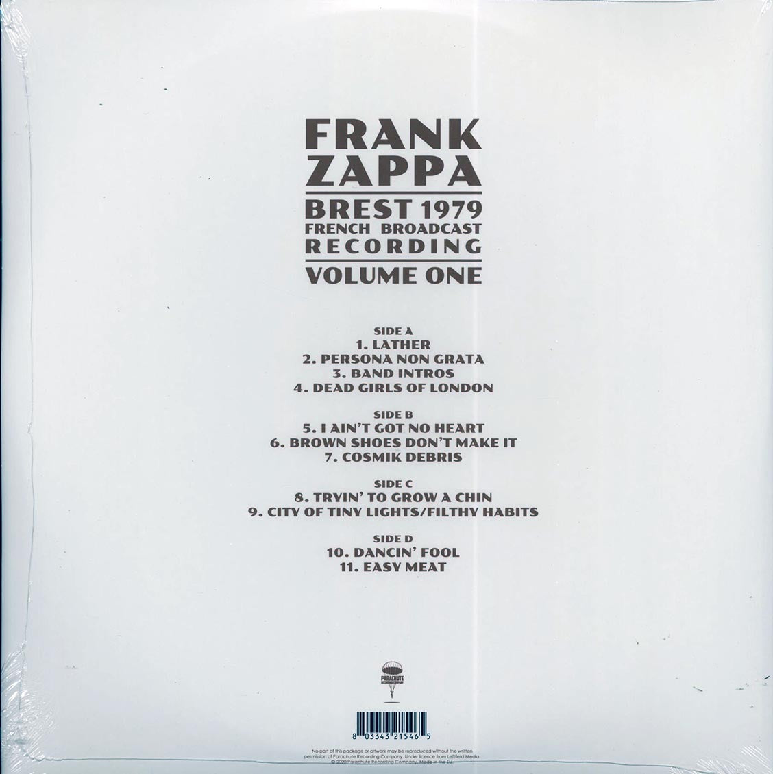 Frank Zappa - Brest 1979 Volume 1: French Broadcast Recording
