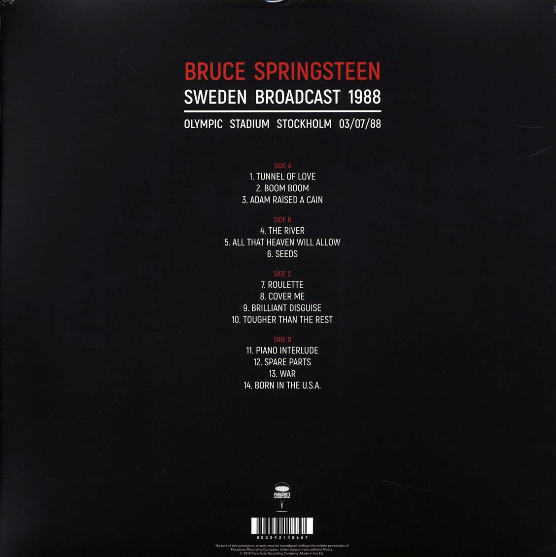 Bruce Springsteen - Sweden Broadcast 1988: Olympic Stadium Stockholm 03/07/88
