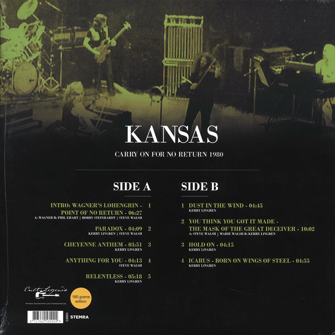 Kansas - Carry On For No Return 1980: The Palladium, New York, 20th November