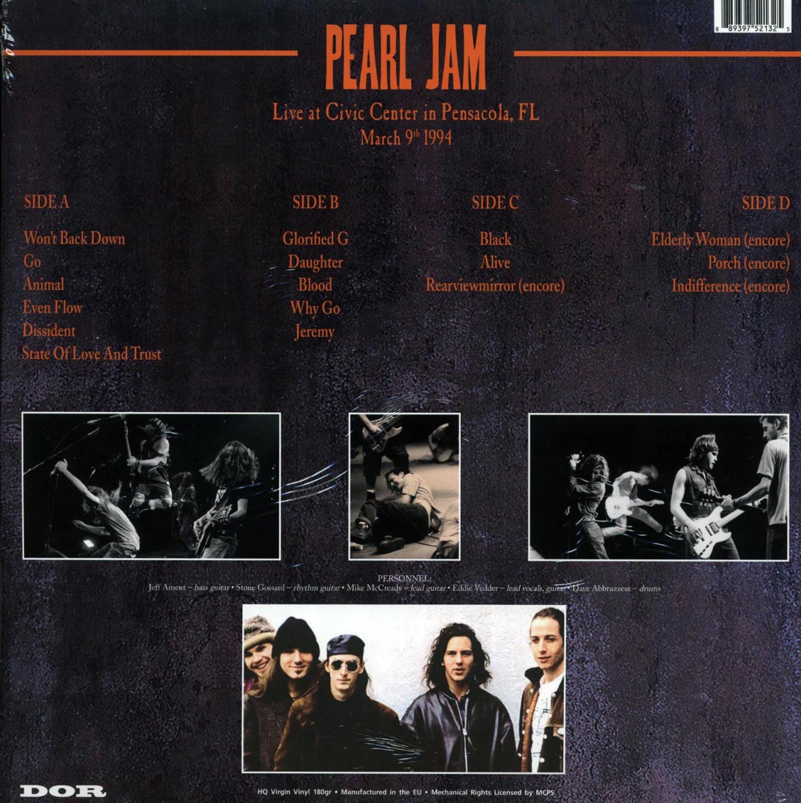 Pearl Jam - Live At Civic Center, Pensacola, FL March 9th 1994