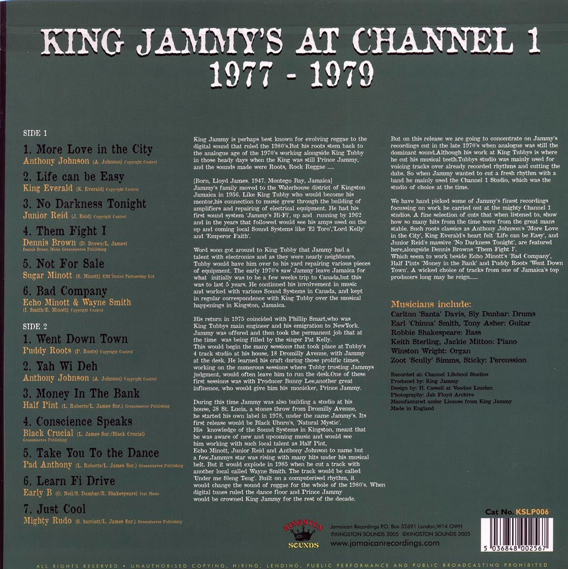 Jr. Reid, Half Pint, Wayne Smith, Pad Anthony, Etc. - King Jammy At Channel One