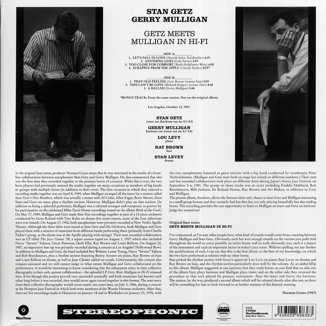 Stan Getz, Gerry Mulligan - Getz Meets Mulligan In Hi-Fi