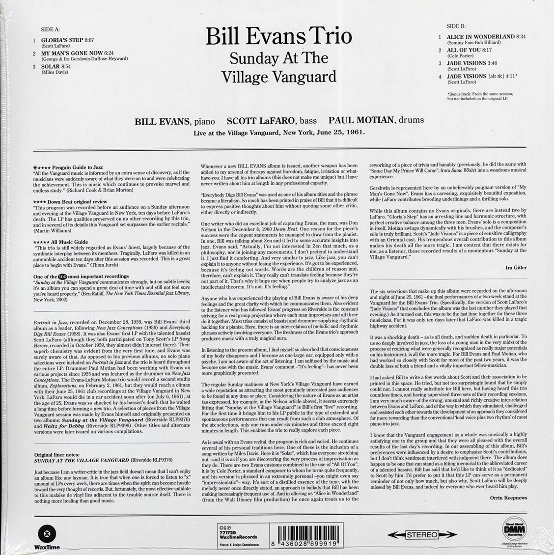 Bill Evans Trio - Sunday At The Village Vanguard