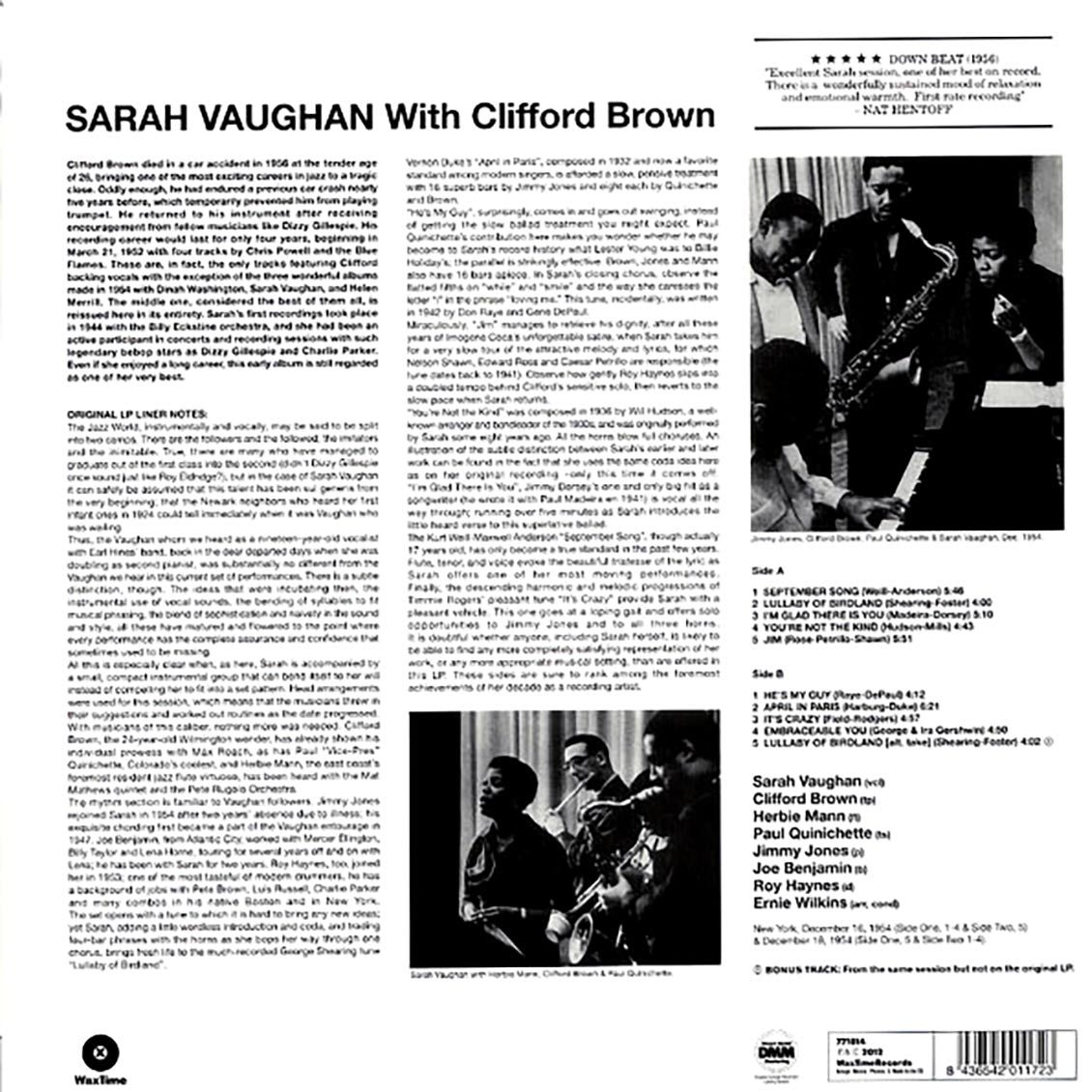 Sarah Vaughan - Sarah Vaughan With Clifford Brown