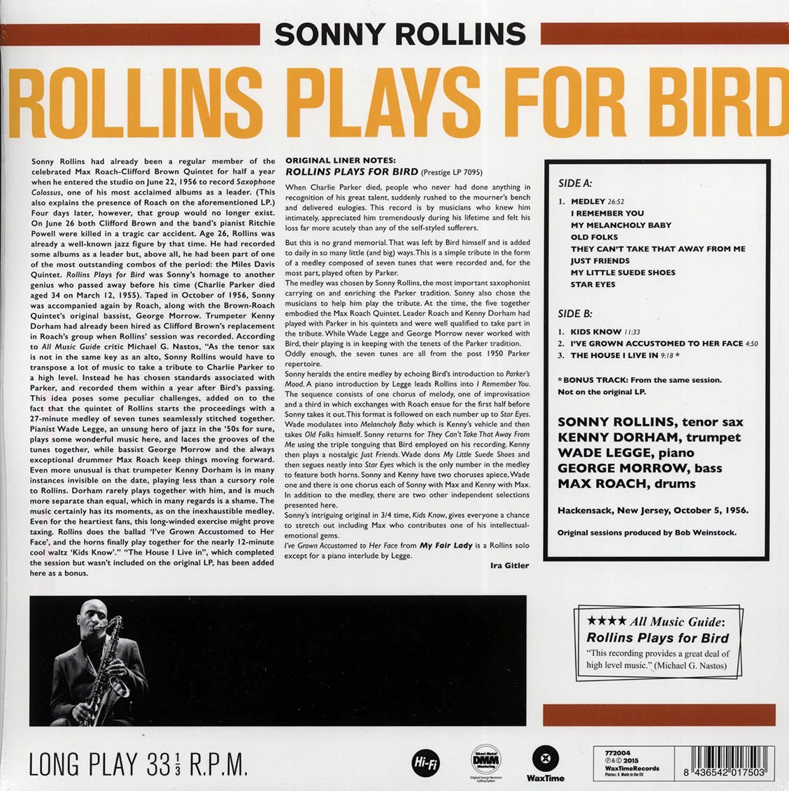 Sonny Rollins - Rollins Plays For Bird
