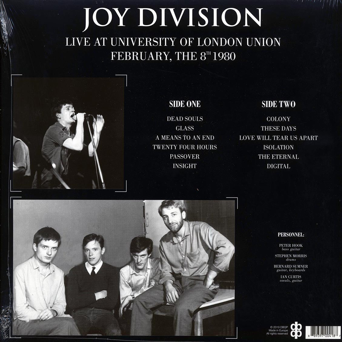 Joy Division - Live At University Of London Union, February, The 8th 1980