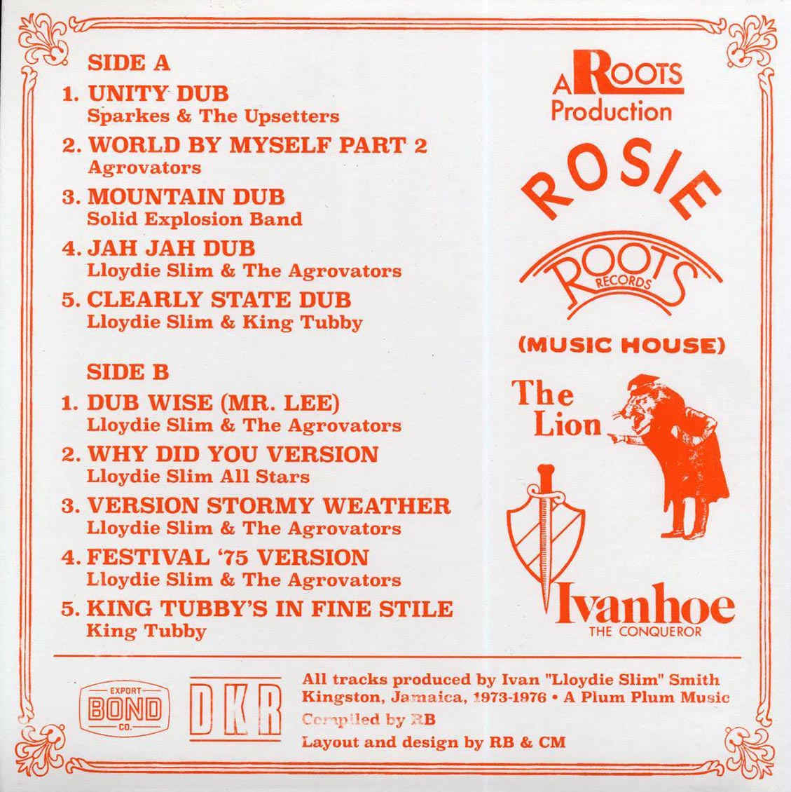 Lloydie Slim, King Tubby, The Aggrovators - Roots From The Record Smith In Dub: Lloydie Slim Productions 1973-1976