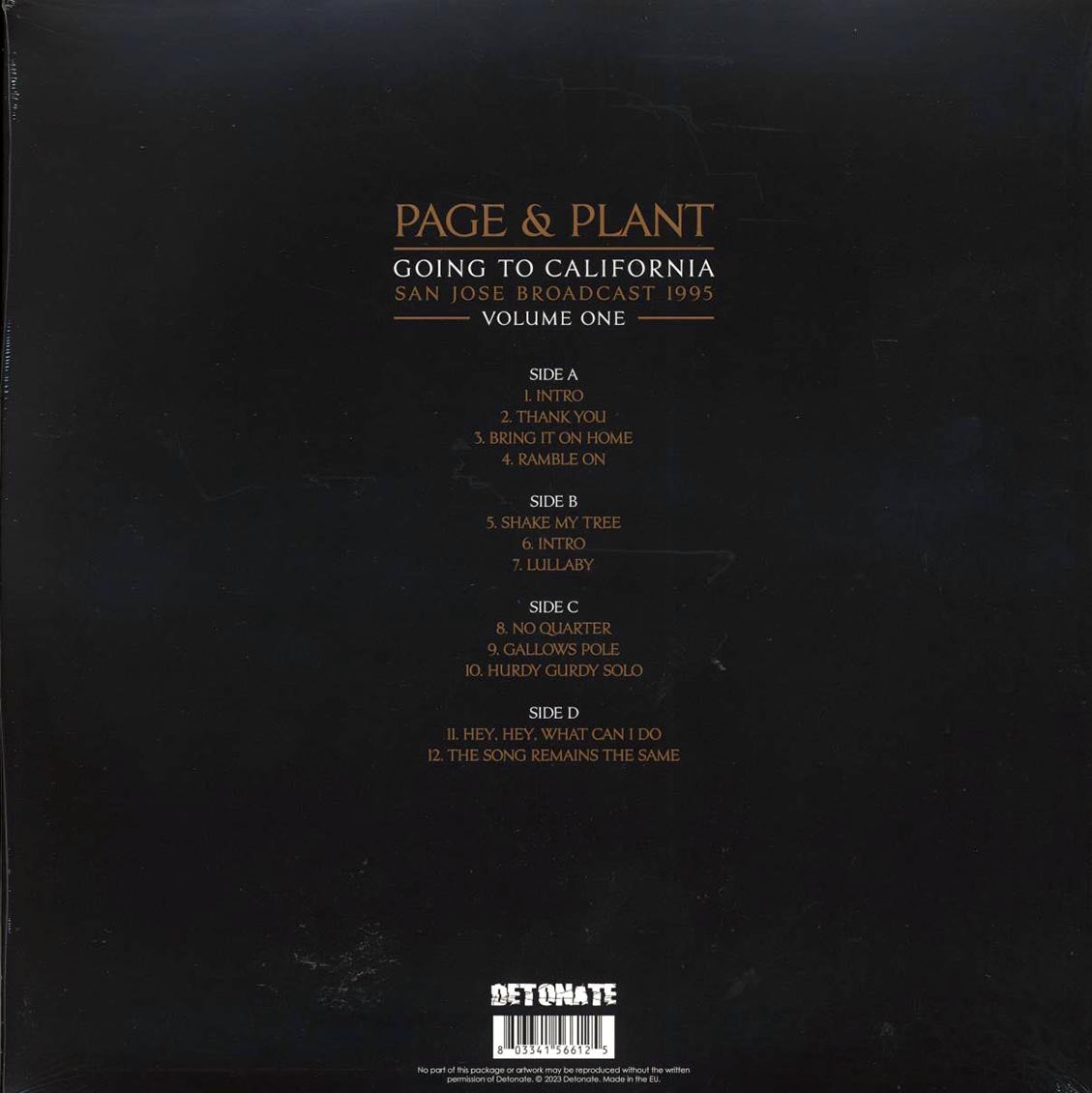 Jimmy Page, Robert Plant - Page & Plant Going To California Volume 1: San Jose Broadcast 1995