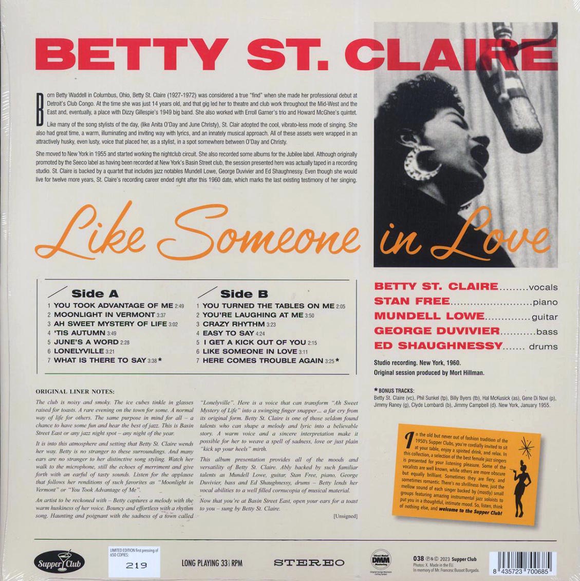 Betty St. Claire - Like Someone In Love