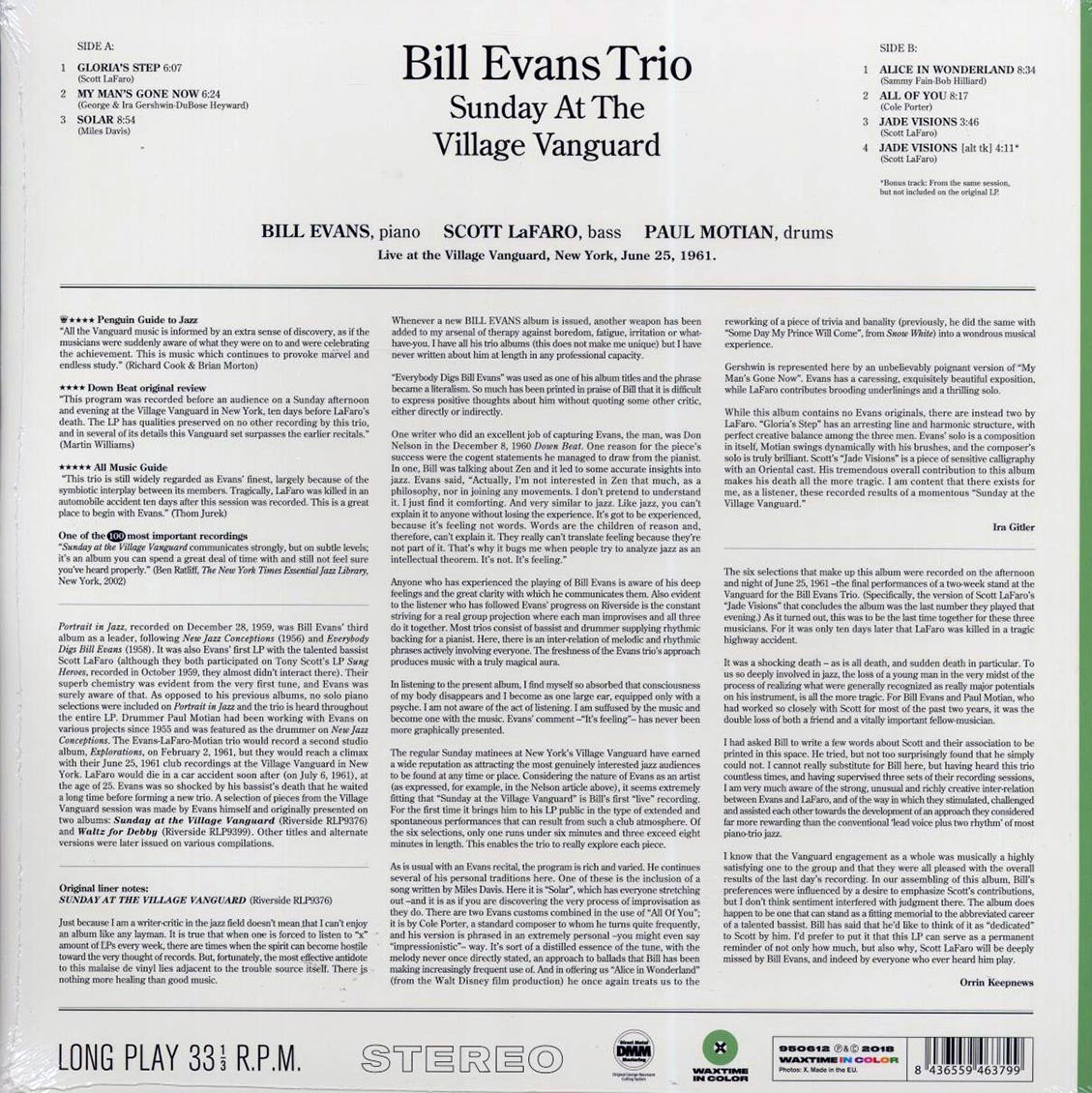 Bill Evans Trio - Sunday At The Village Vanguard